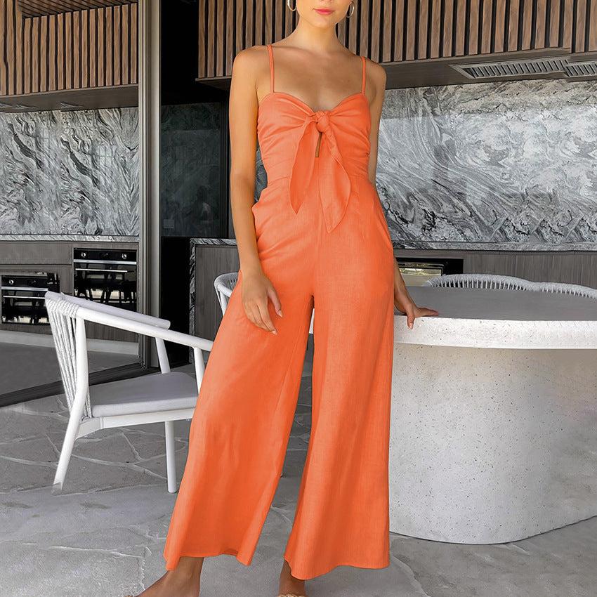 Sling Wide-leg Jumpsuit Women's Fashion Casual Loose Bodysuit