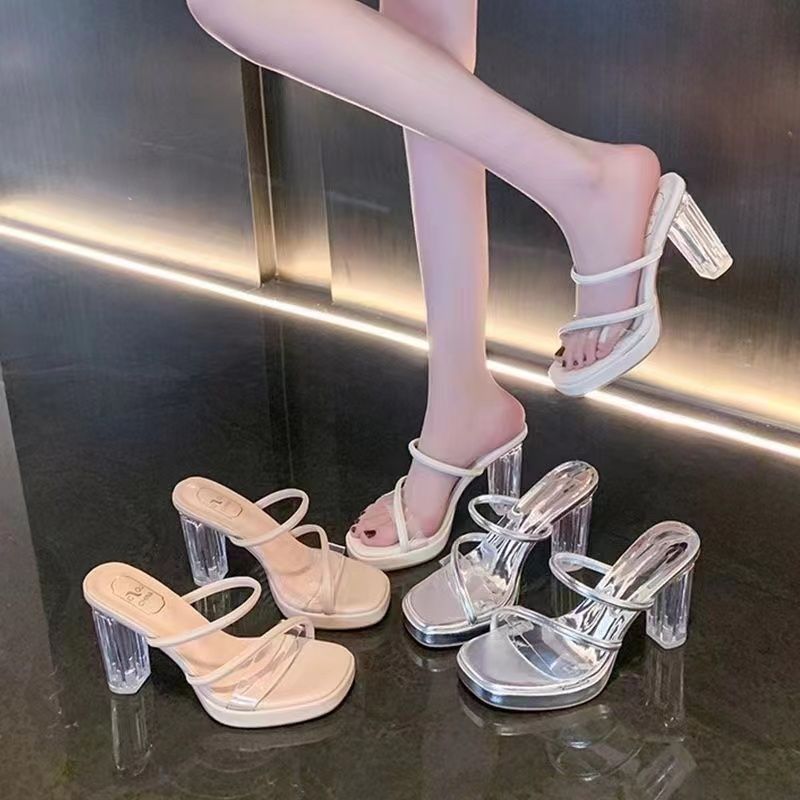 Open Toe With Chunky Heel Platform High Heel Sandals