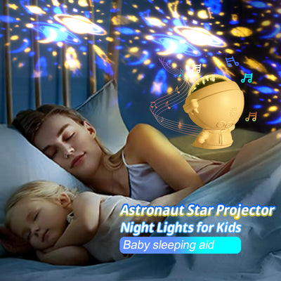 Galaxy Star Projector Starry Sky Night Light Astronaut Lamp Room Decr Gift Child Kids Baby Christmas Spaceman Projection